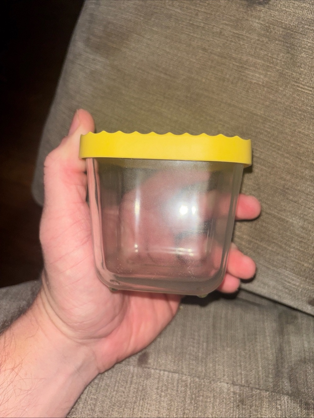 ikea havstobis Clear Glass Storage Jar with Yellow Scalloped Lid